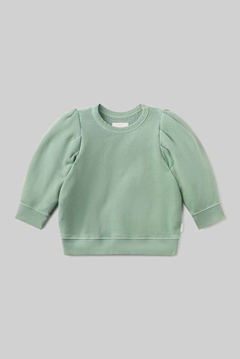 Green sweatshirt on a light gray background