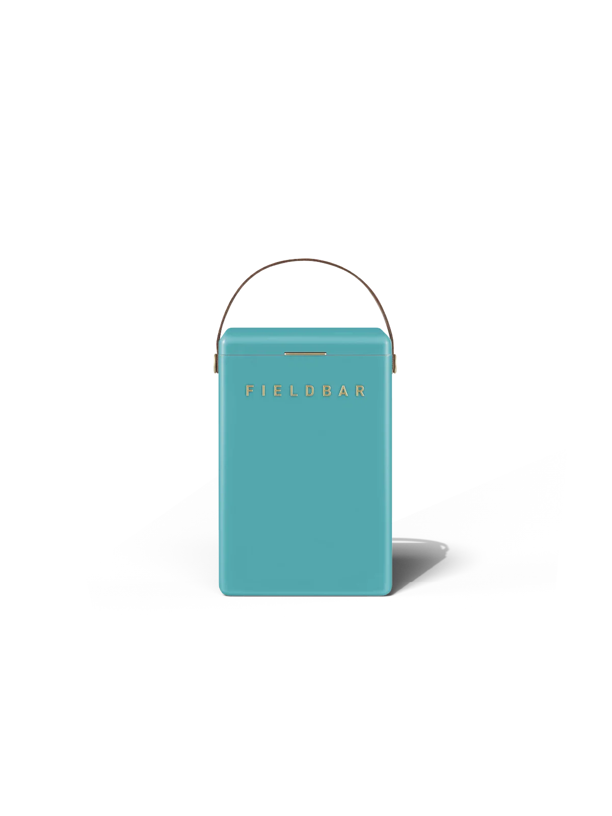 Teal handbag with 'LIEBLER' branding on a white background