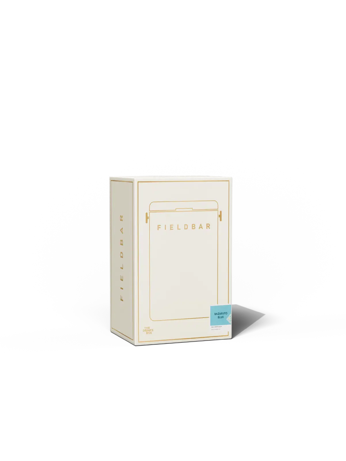 White notebook with gold accents on a white background
