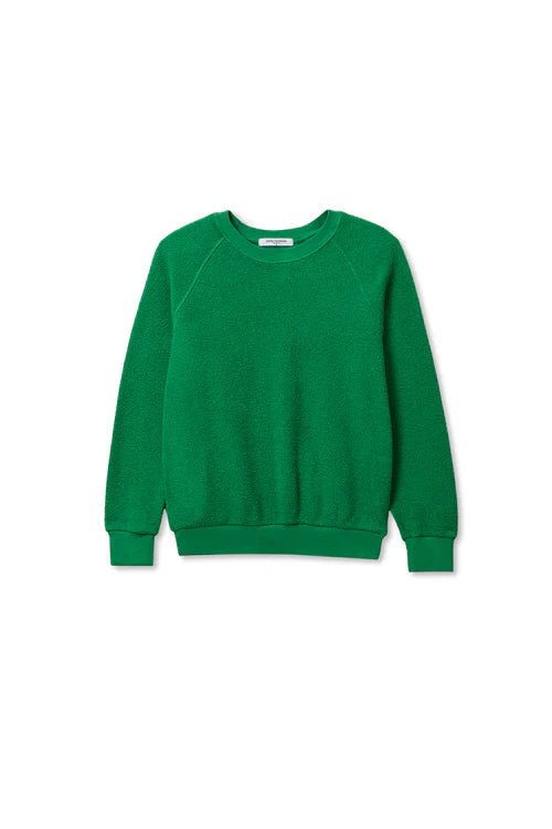 Green sweatshirt on a white background