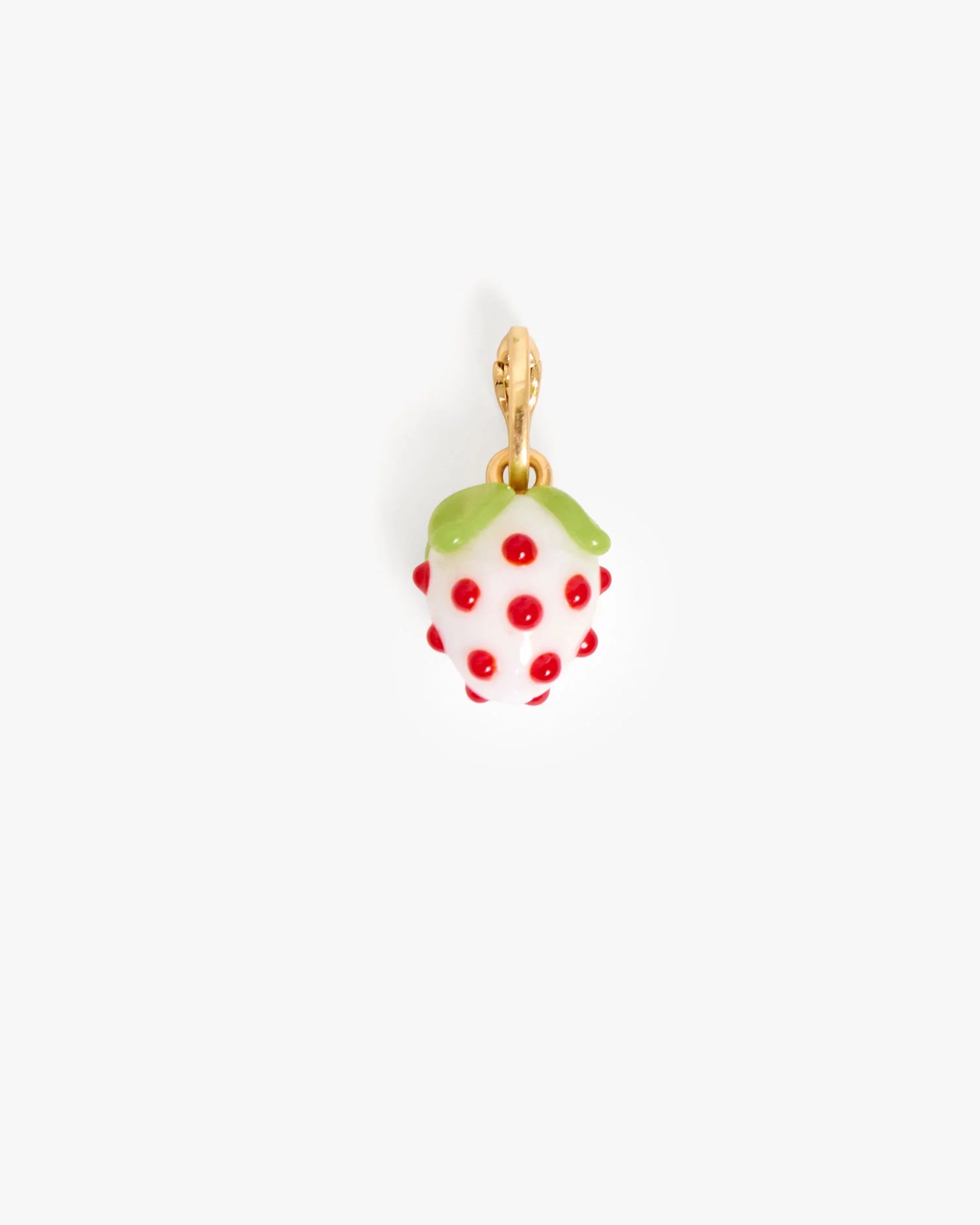 Strawberry-shaped pendant on a white background