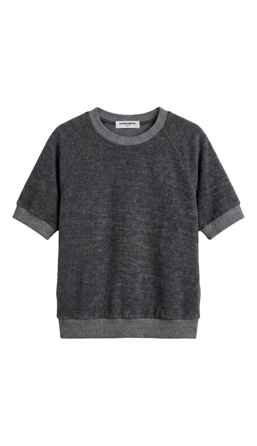 Gray t-shirt with gray trim on a white background