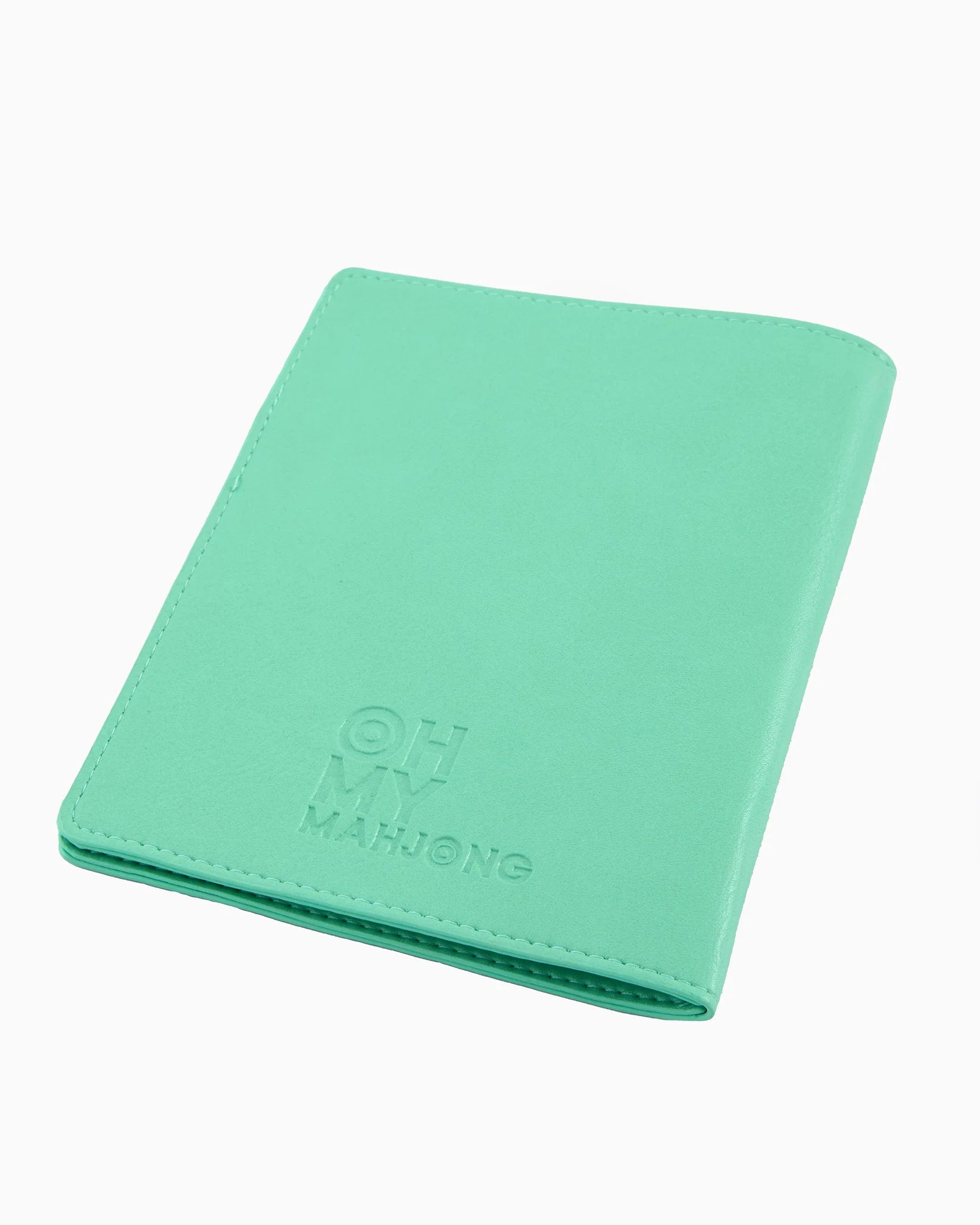 Green wallet with 'OH MY MAHONG' text on a white background