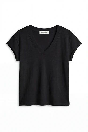Black t-shirt on a white background