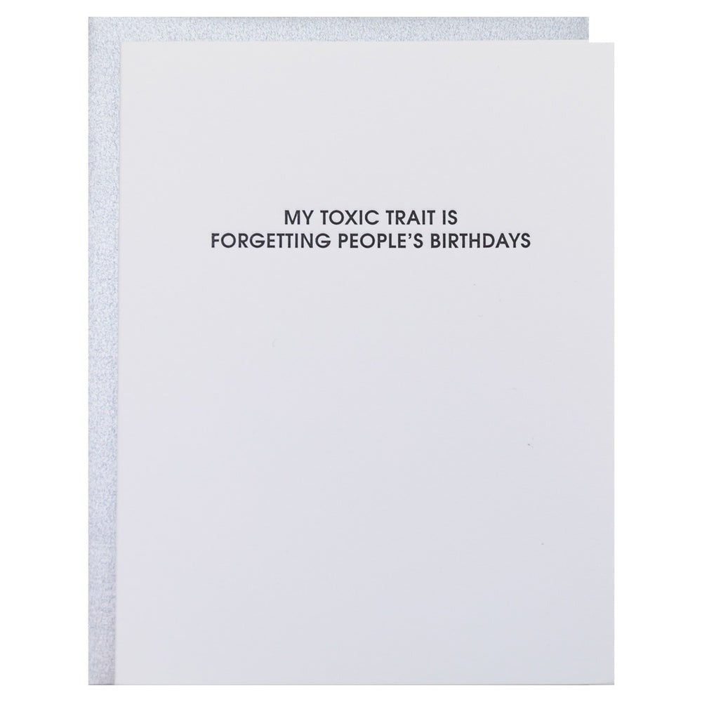White card with black text on a white background