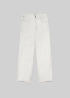 White jeans on a light gray background