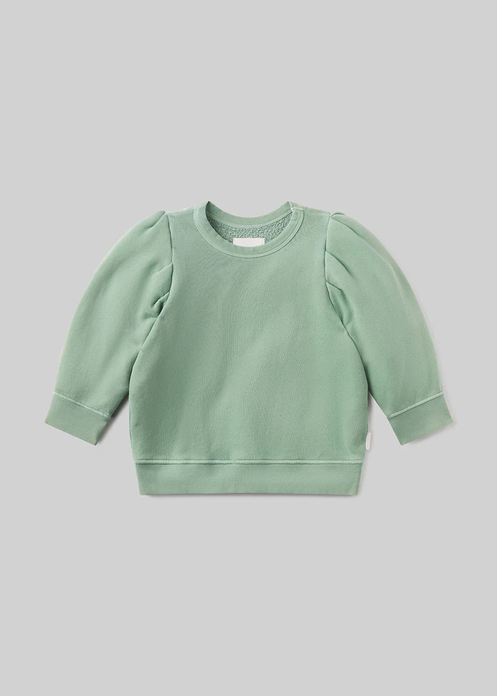 Green sweatshirt on a light gray background