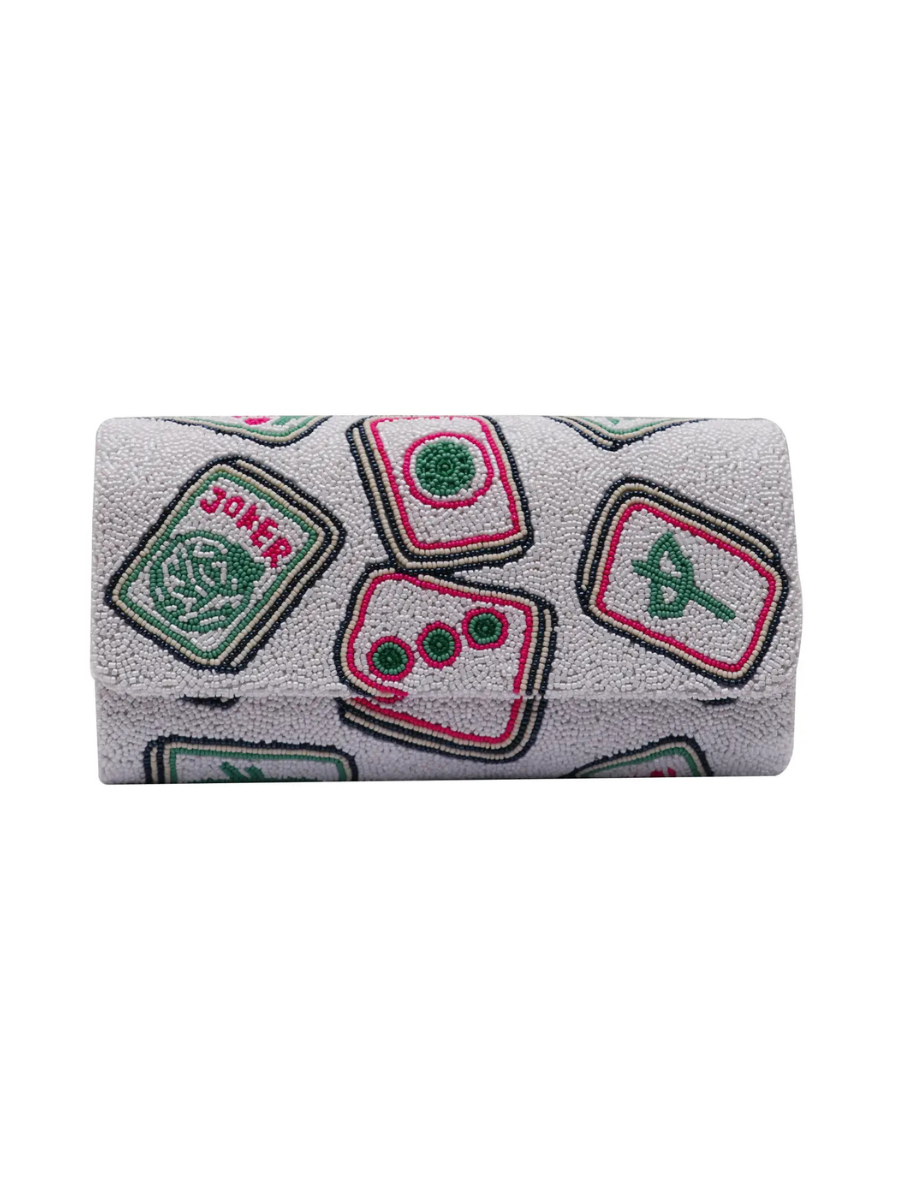 Folded towel with card design on a white background