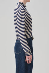 Alexandra Tneck Navy Stripe