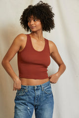 Blondie Rib Tank Russet