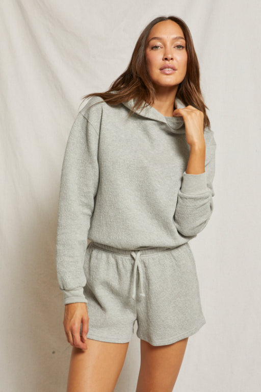 Page Quilted Hoodie Heather Grey