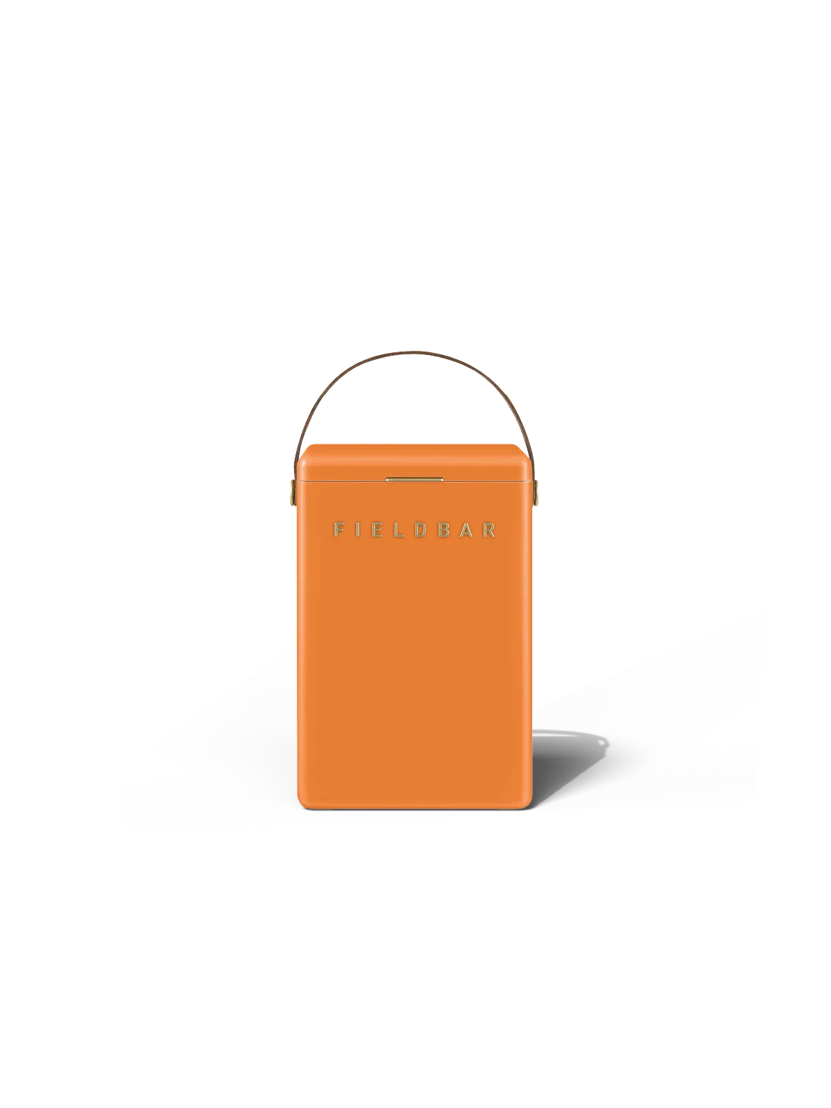 Orange bag with a handle on a white background