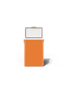 Orange electronic device with a white screen on a white background