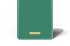 Green drinks box with a gold label on a white background