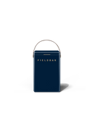 Navy blue cooler with 'FIELDBAR' branding on a white background