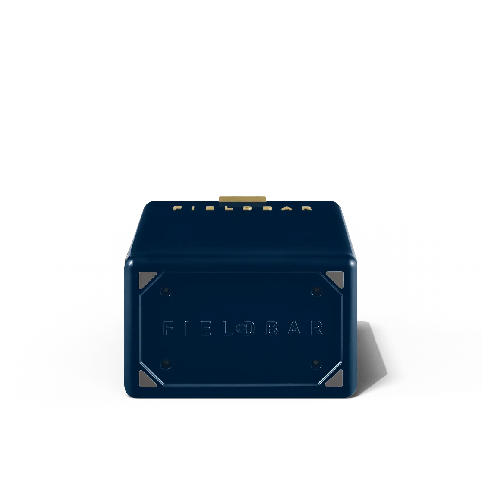 Navy blue rectangular device with 'FIELDBAR' branding on a white background