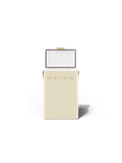Cream-colored rectangular product with a clear top on a white background