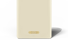 Beige drink box with a gold label on a white background