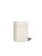 White box with gold text on a white background