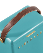 Teal cooler with brown handle and 'Fieldbar' branding on a white background