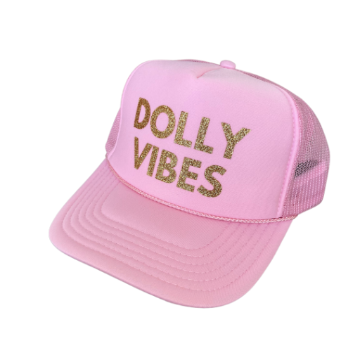 Dolly Vibes Trucker Hat Soft Pink/Gold Glitter