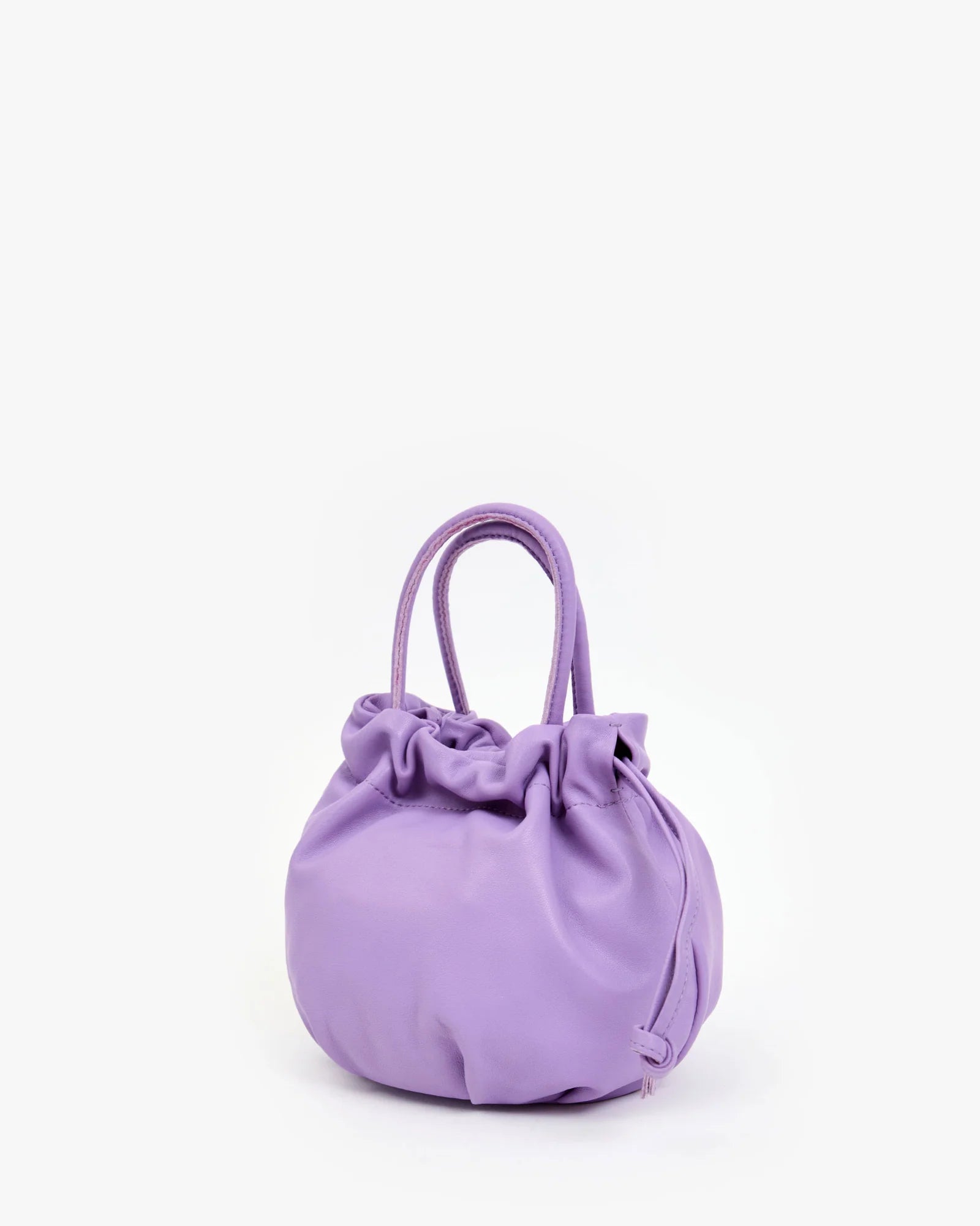 Purple handbag on a white background