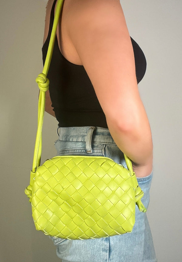 Braided Shoulder Bag - Chartreuse