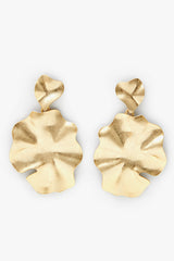 Flower Statement Earrings - Vintage Gold