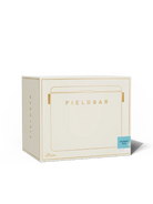 Cream-colored box with 'FIELDBAR' branding on a white background