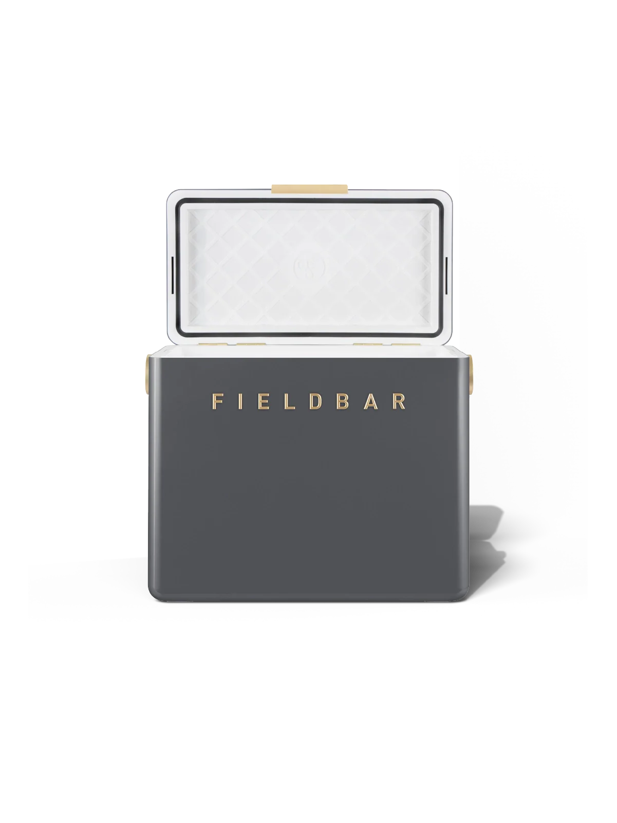 Gray Fieldbar product with a white top on a white background