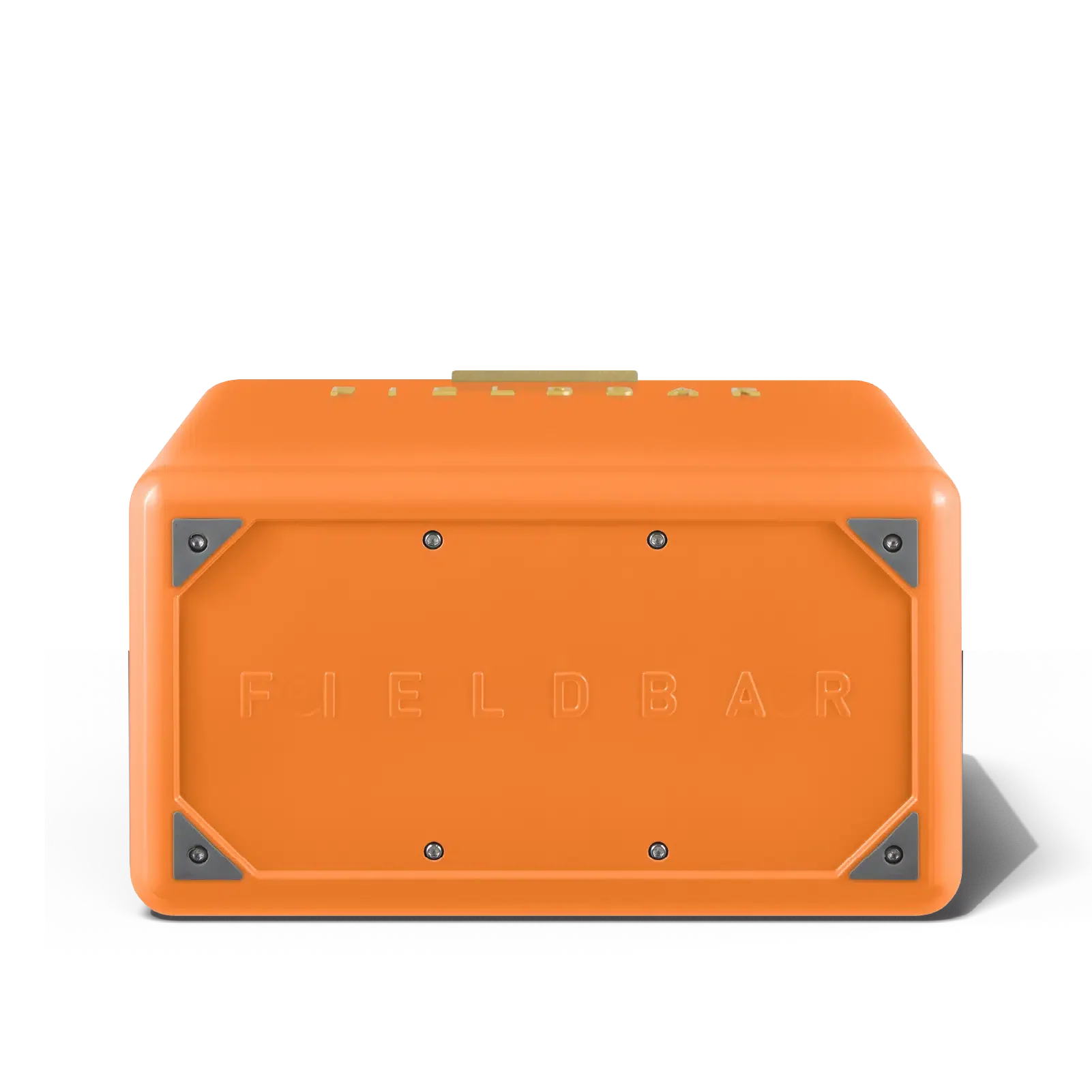 Orange rectangular device with 'FIELDBAR' branding on a white background