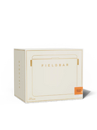 Cream-colored box with 'FIELD BAR' branding on a white background