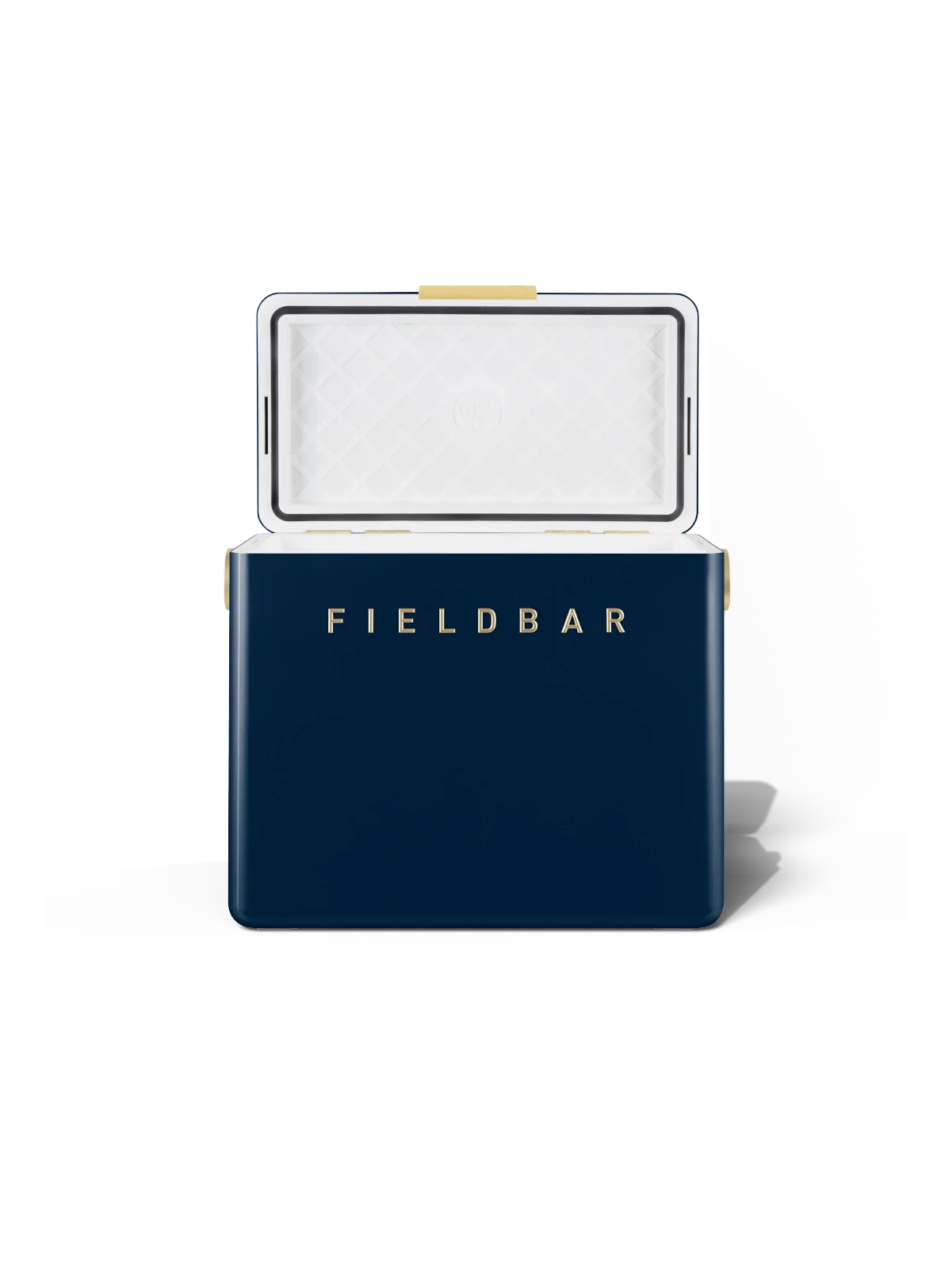 Navy Fieldbar product with white top on a white background