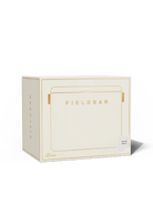 Cream-colored box with 'FIELDBAR' branding on a white background