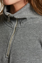 The Drake Half Zip in Heather Grey