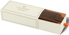 Brown leather strap in a Fieldbar packaging box on a white background