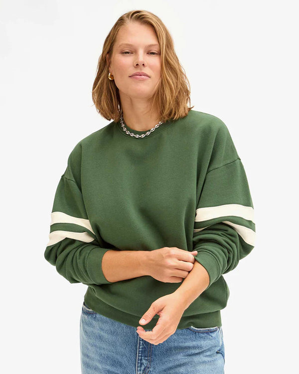 The Oversized Varsity Sweatshirt in Forest