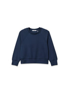 Navy blue sweatshirt on a white background