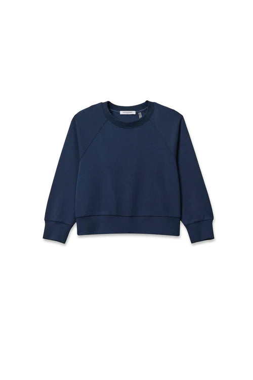 Navy blue sweatshirt on a white background