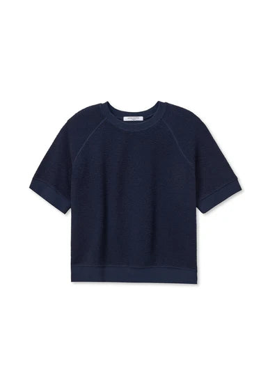 Navy blue sweatshirt on a white background