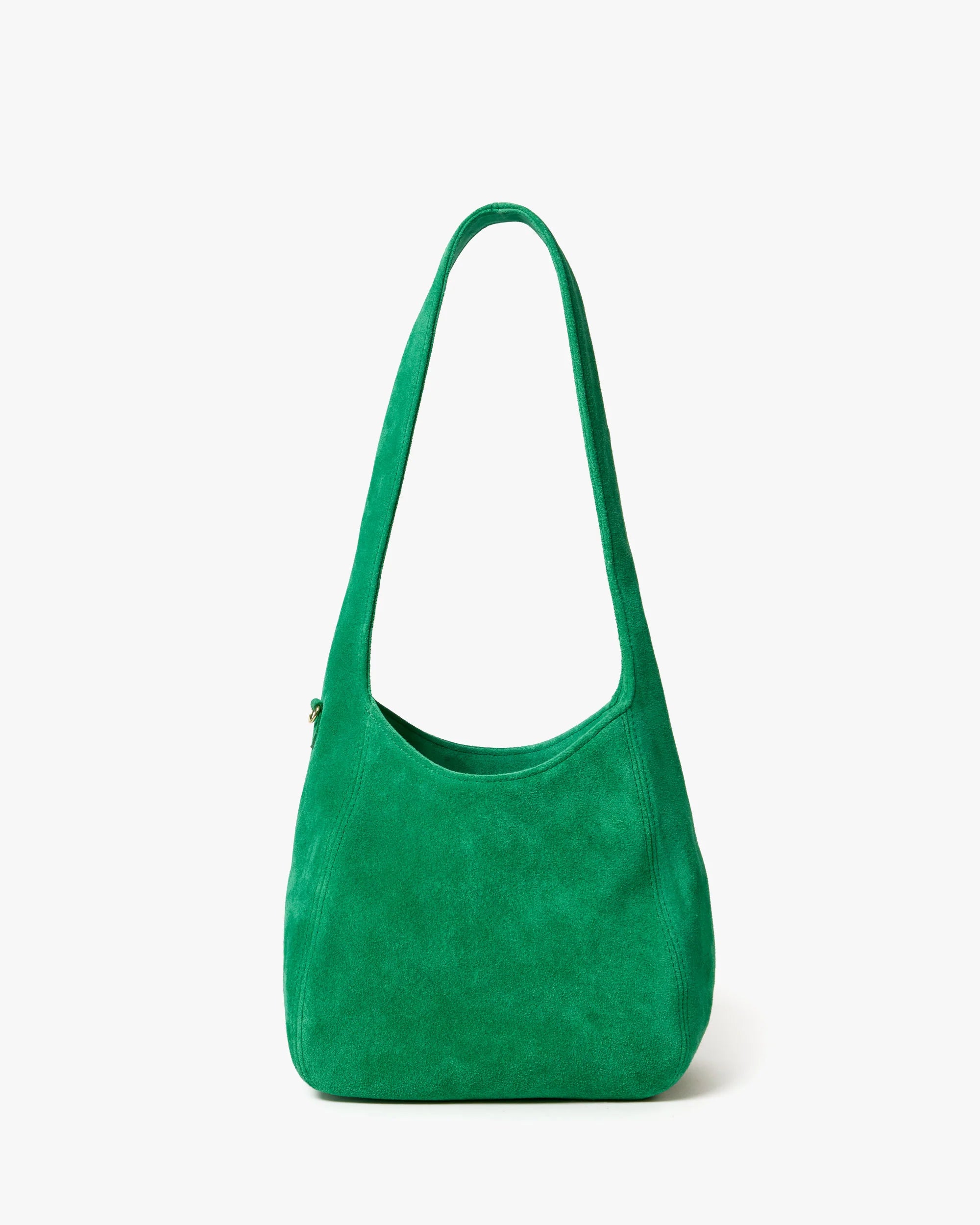 Green handbag on a white background