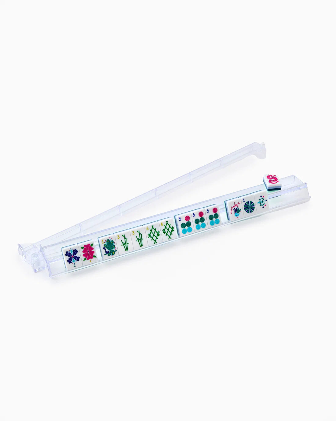 White case with colorful floral designs on a white background