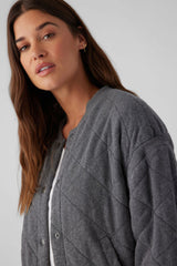 Quilted Bomber Heather Grey