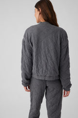 Quilted Bomber Heather Grey
