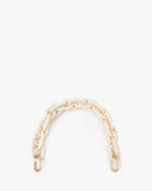 Cream-colored chain belt on a white background