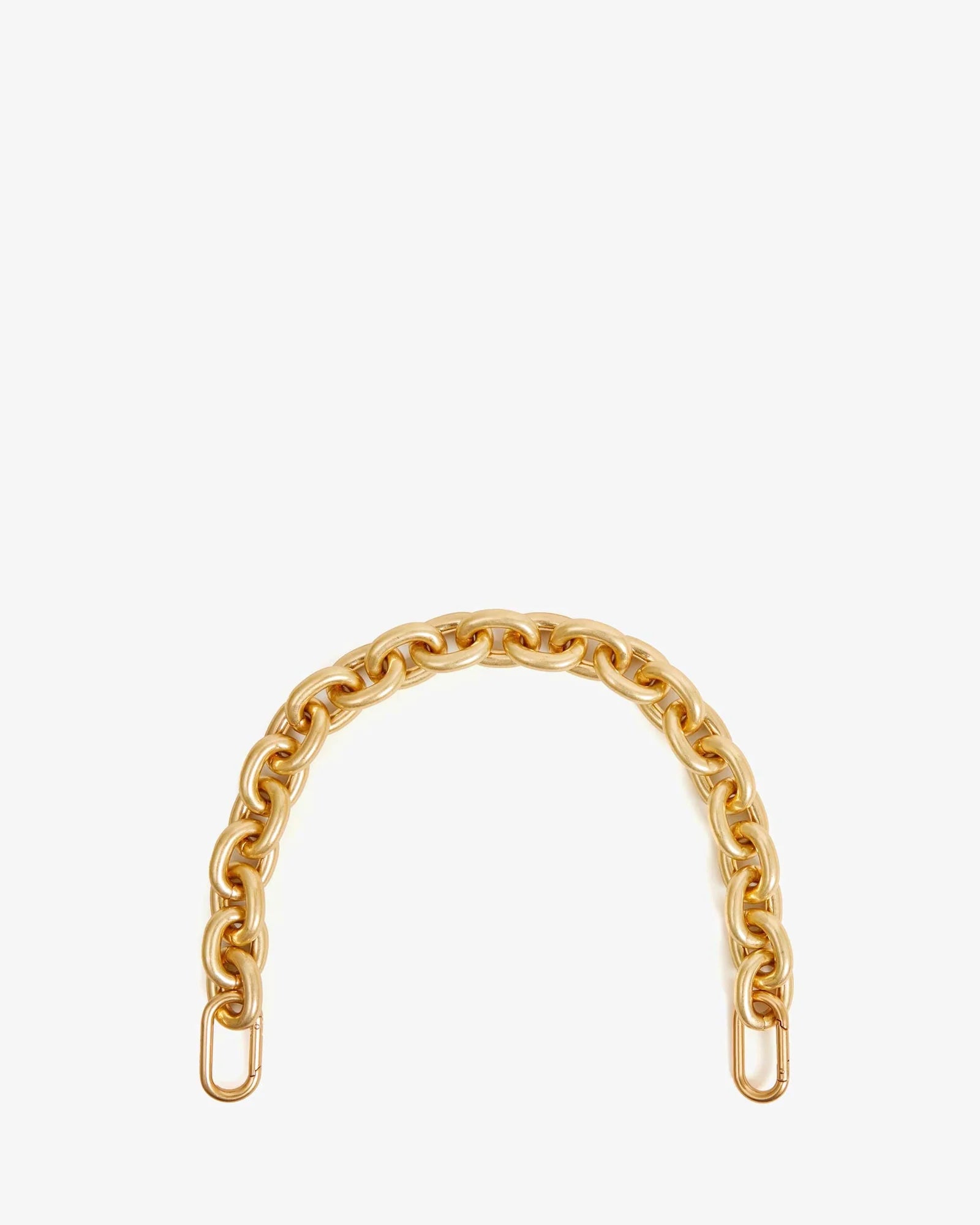 Gold chain bracelet on a white background