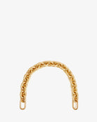 Gold chain bracelet on a white background