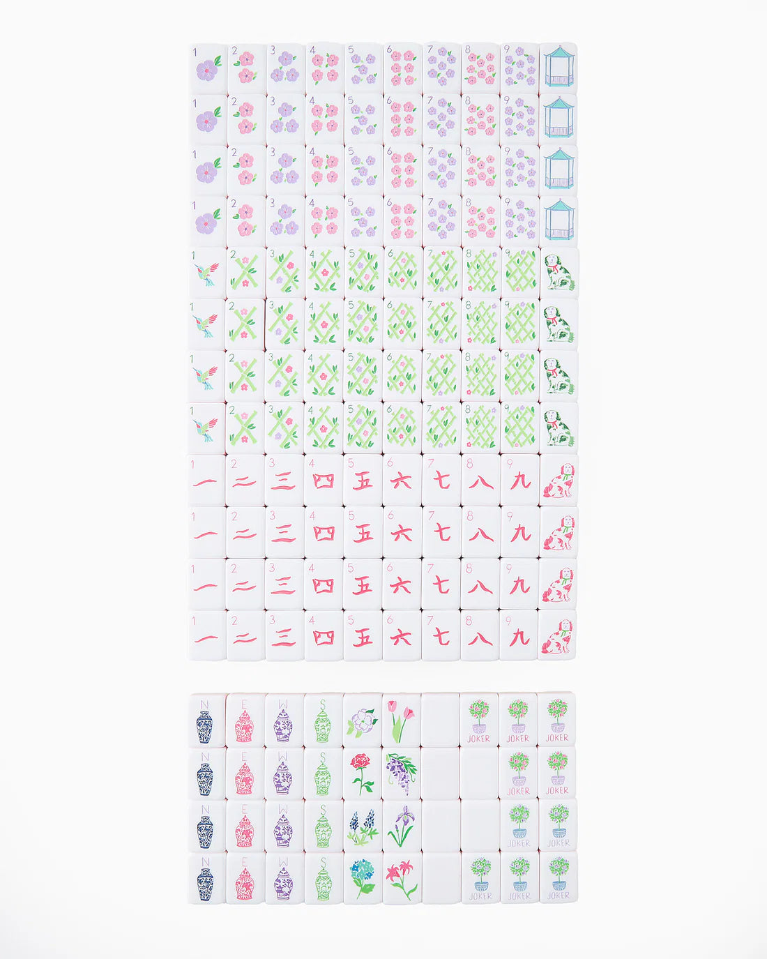 Set of small stickers with various designs on a white background