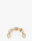Gold chain bracelet on a white background