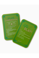 Two green playing cards for the board game Let's Do This Charleston, displayed on a clean white background.